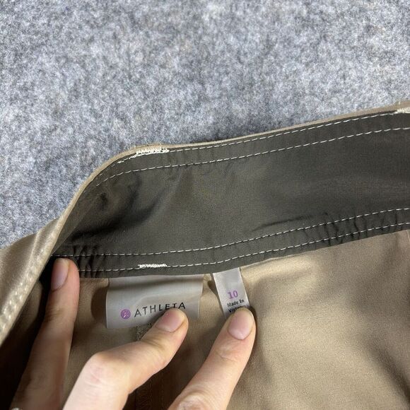 Athleta Skirt Women’s 10 Y2K Sport Khaki Active Zip Up Tennis Golf Tenniscore - Picture 5 of 10